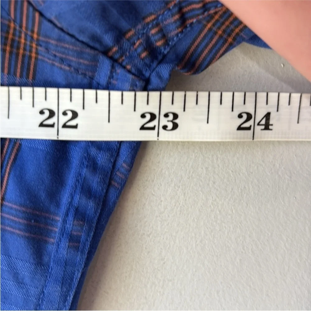 Robert Graham Shirt Flip Cuff Embroidered Shale Blue Plaid - Excellent Condition - Picture 6 of 8